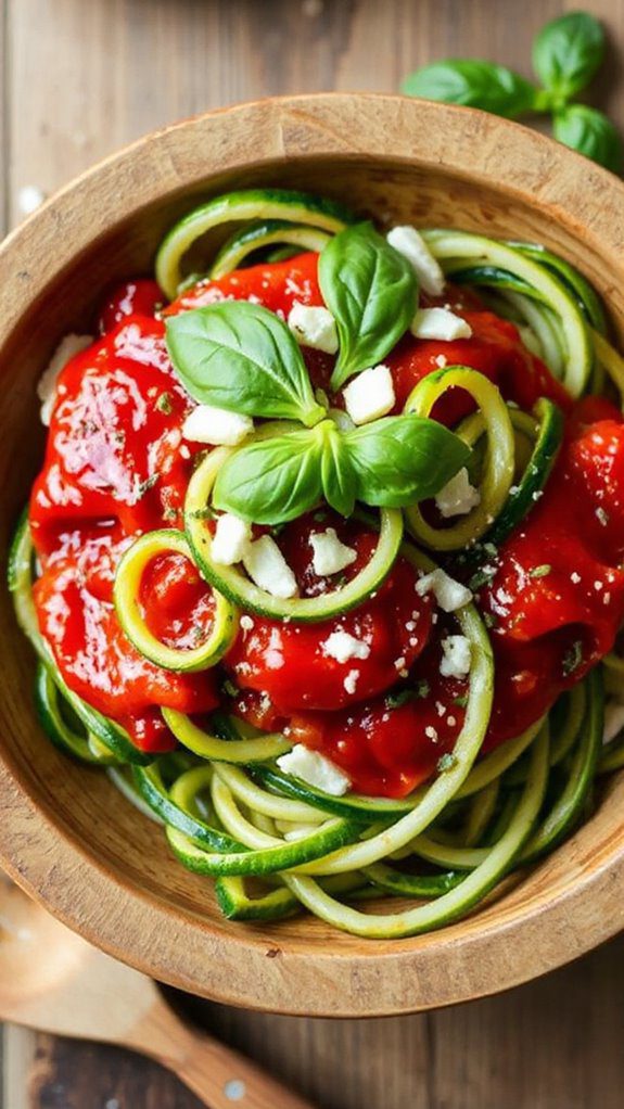 zucchini noodles with sauce