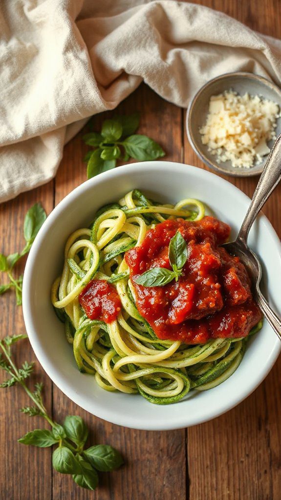 zucchini noodles with sauce