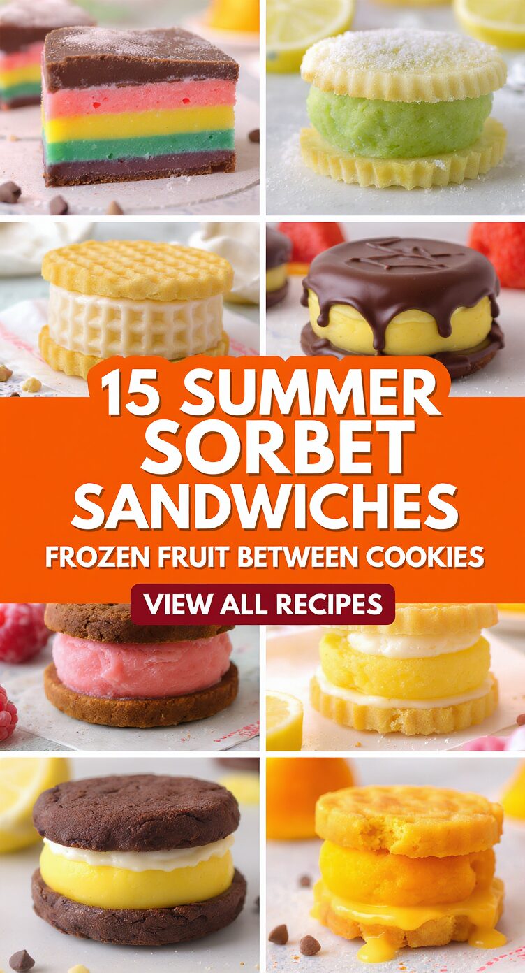 15 Summer Sorbet Sandwiches Frozen Fruit Between Cookies