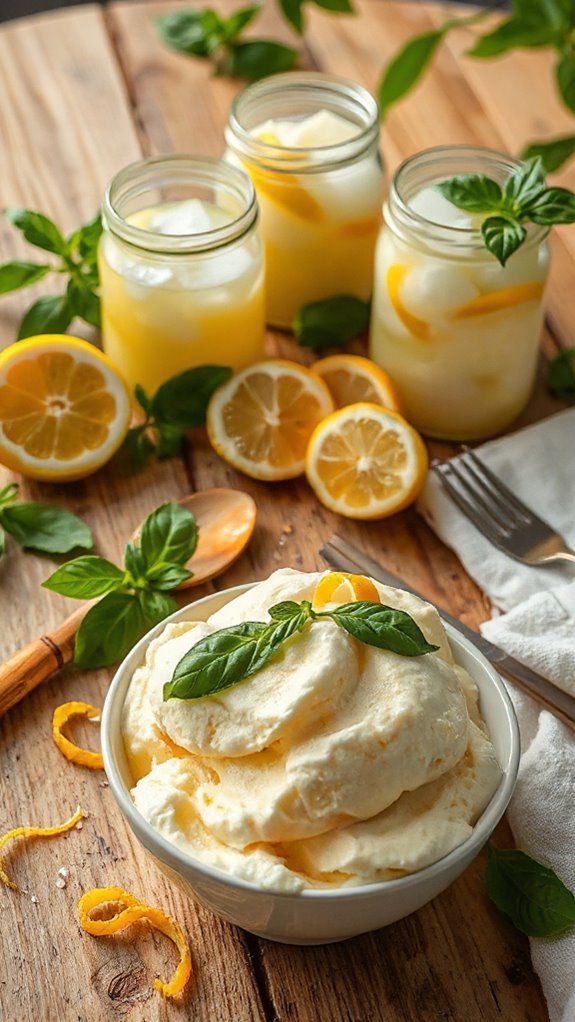 basil infused lemon ice cream