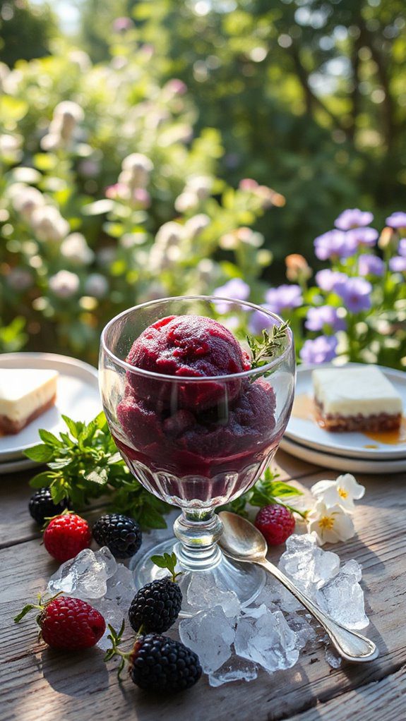 blackberry infused herbal sorbet