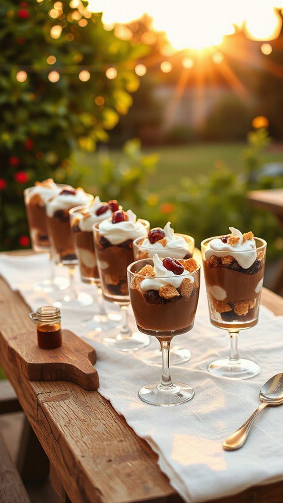 bourbon infused s mores parfaits