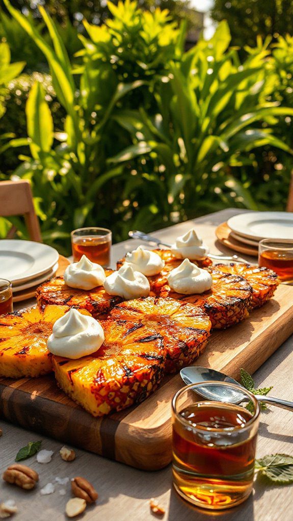 bourbon soaked grilled pineapple delight