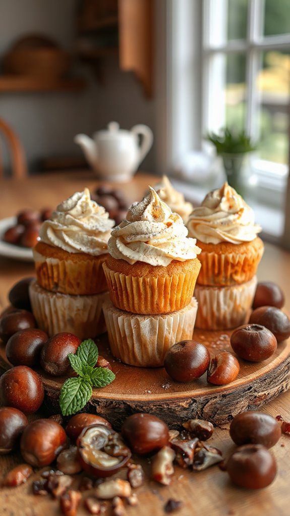 chestnut cupcakes with maple