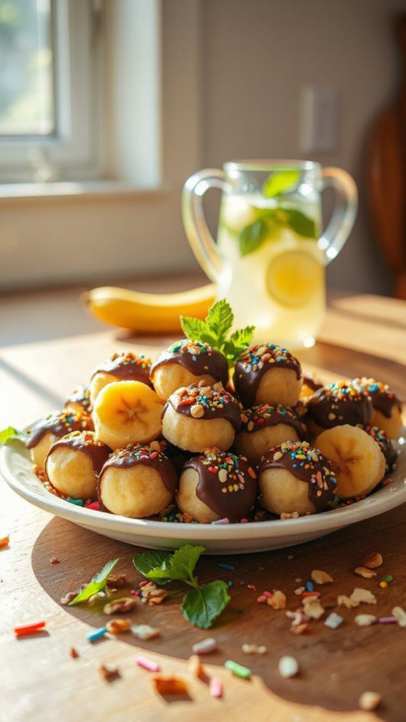 chocolate dipped banana treats