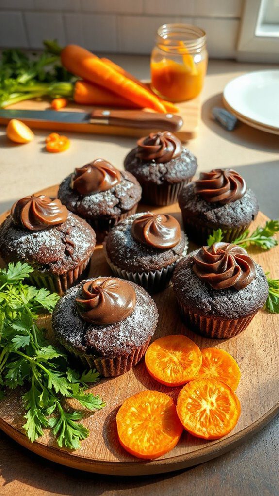 chocolatey carrot muffin delight