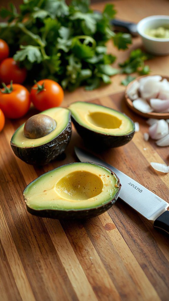 chop avocados for preparation