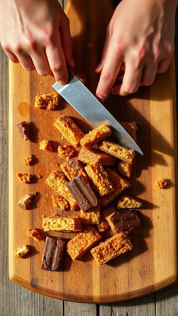 chop butterfinger into pieces chop butterfinger into pieces