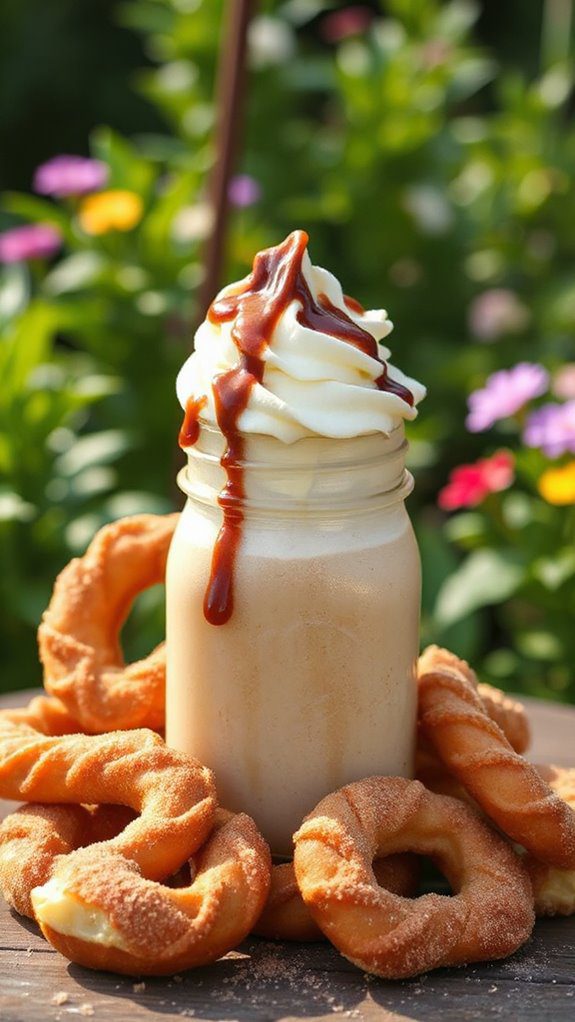 churro flavored creamy milkshake
