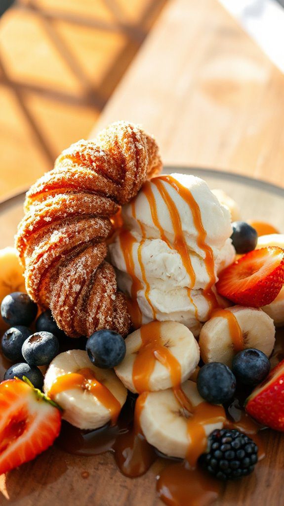 churros with banana split