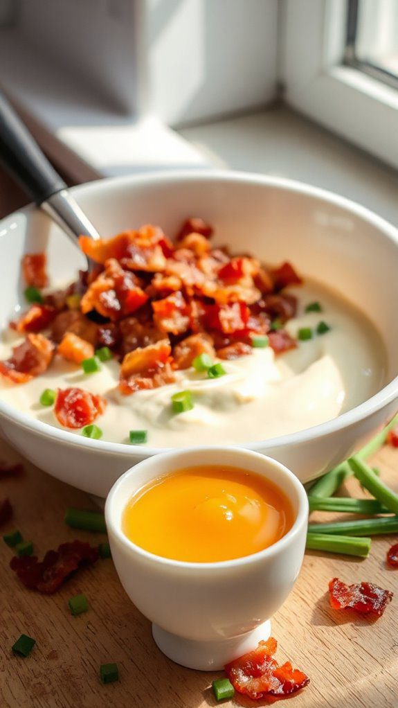 combine bacon and mayo