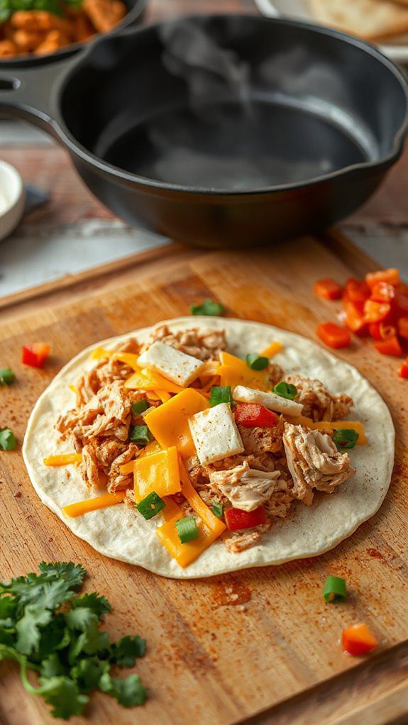 combine cheese with chicken