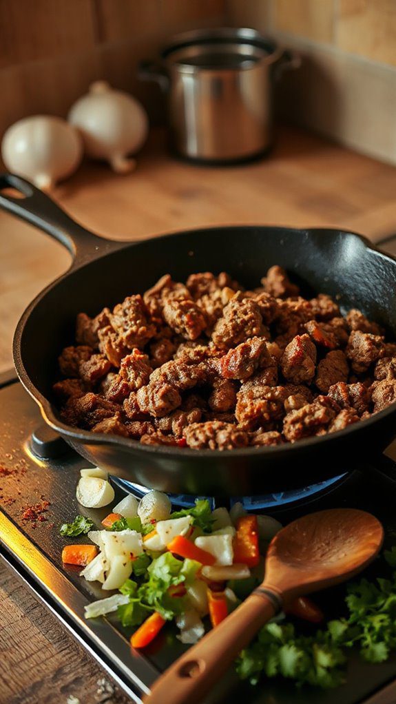 cook ground beef thoroughly