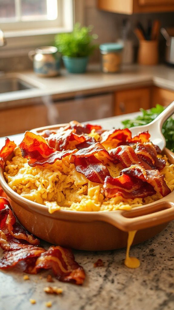 crispy bacon layered dish
