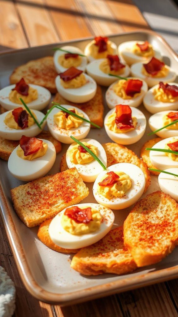 crispy toast points served