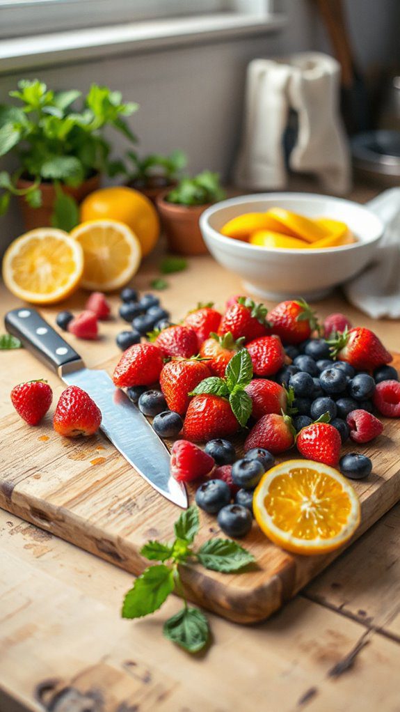 cut fruits into pieces cut fruits into pieces