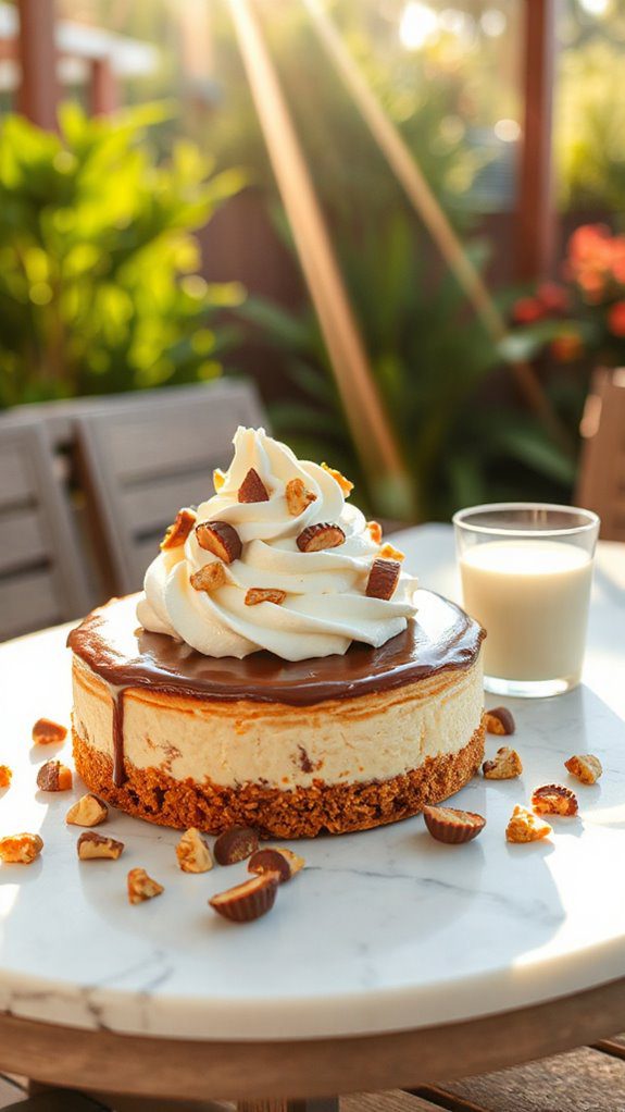 decadent frozen peanut butter cheesecake
