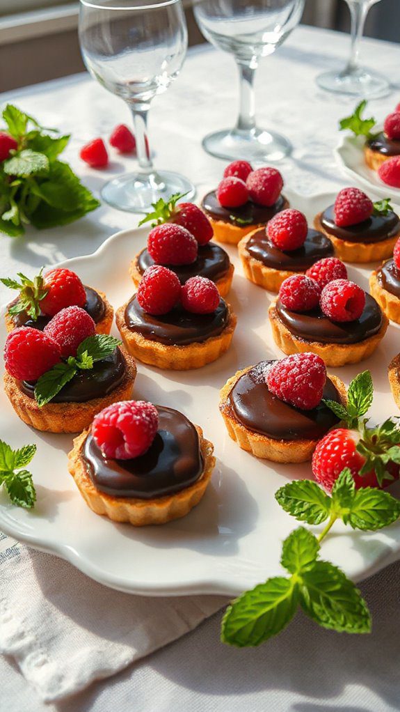 decadent raspberry chocolate tartlets