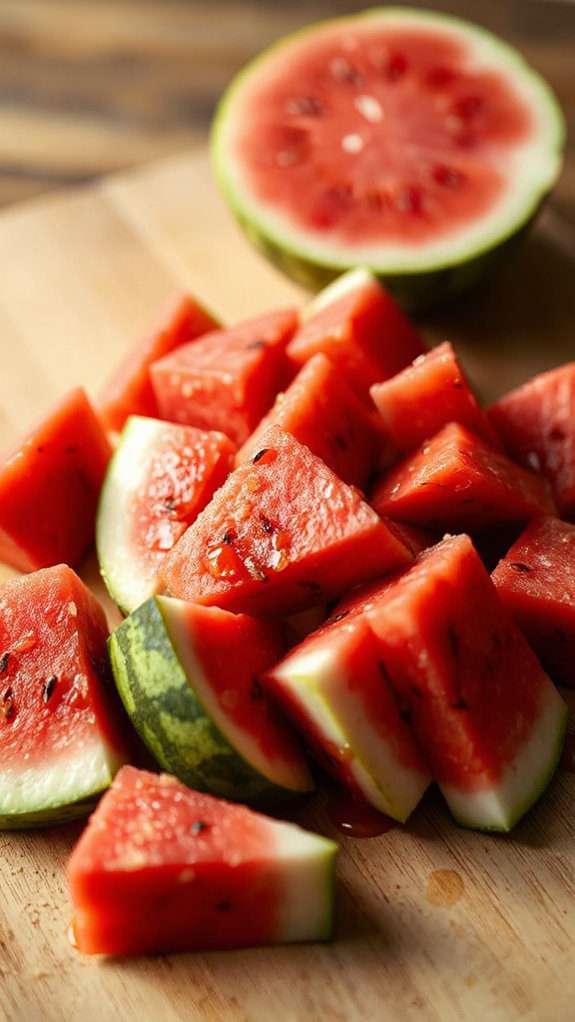 efficient watermelon chunk cutting