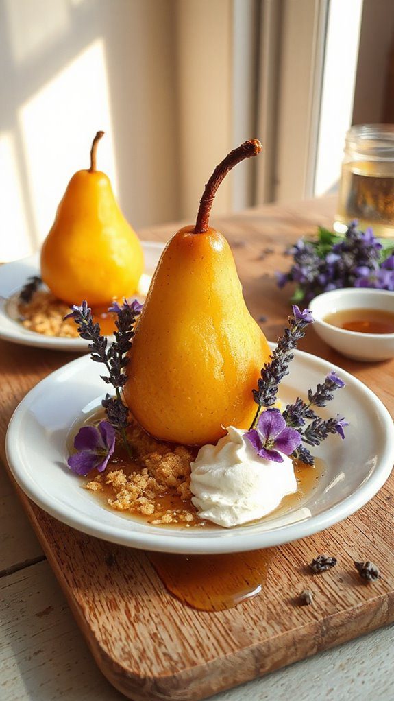 elegant poached pears dessert