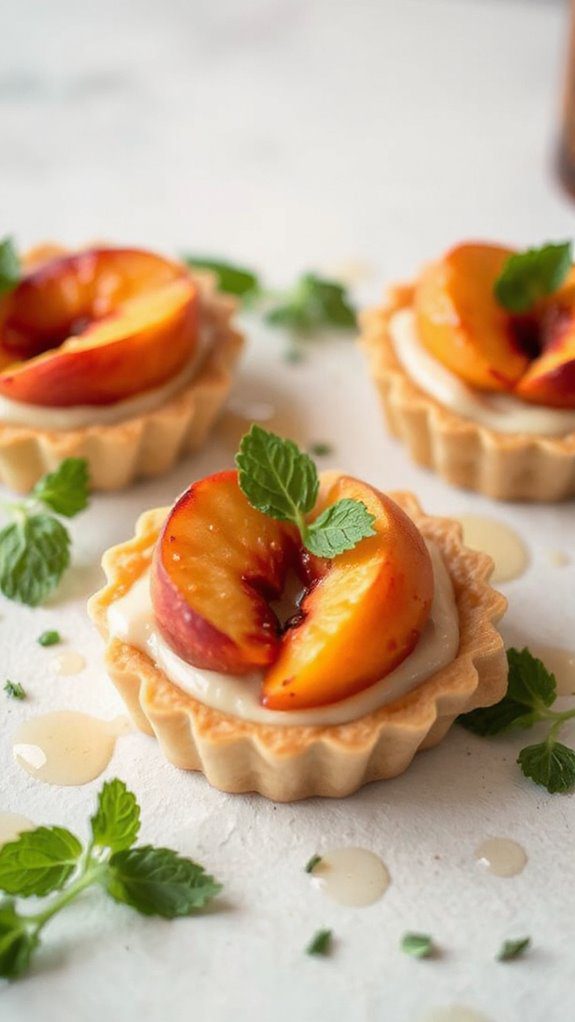 elegant summer peach tartlets