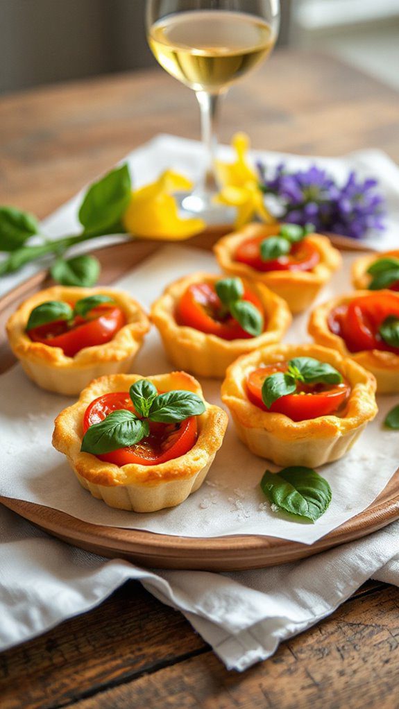 elegant tomato basil tartlets