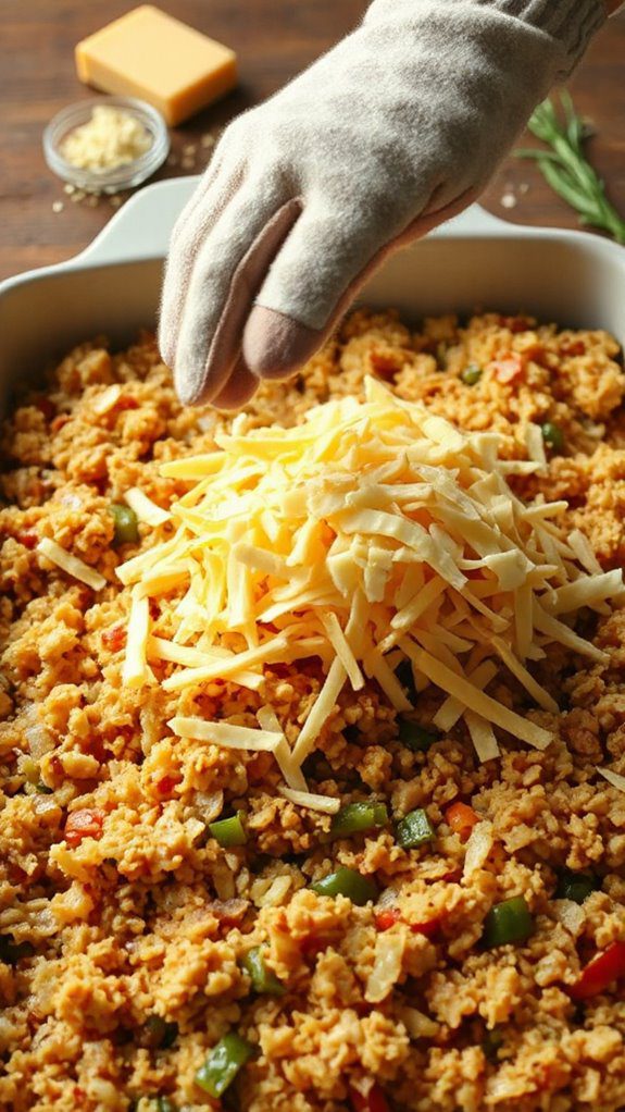 evenly distribute cheese layer