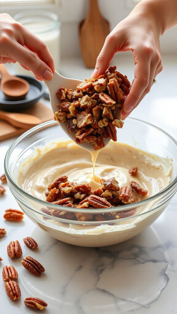 gently fold pecans safely
