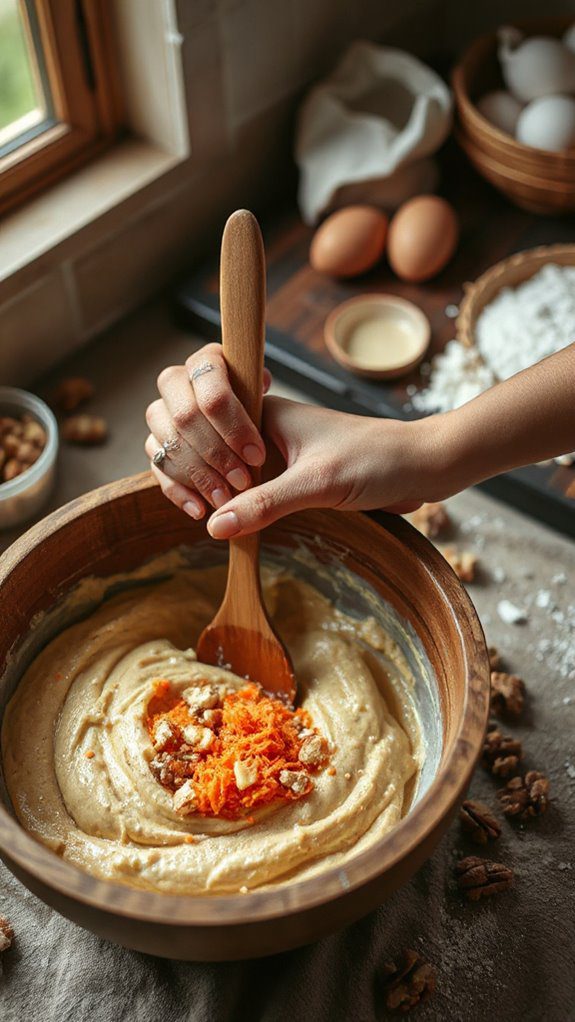 gently incorporate nuts mixture