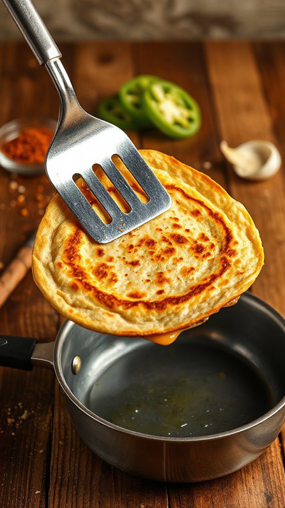 golden crust flipping technique