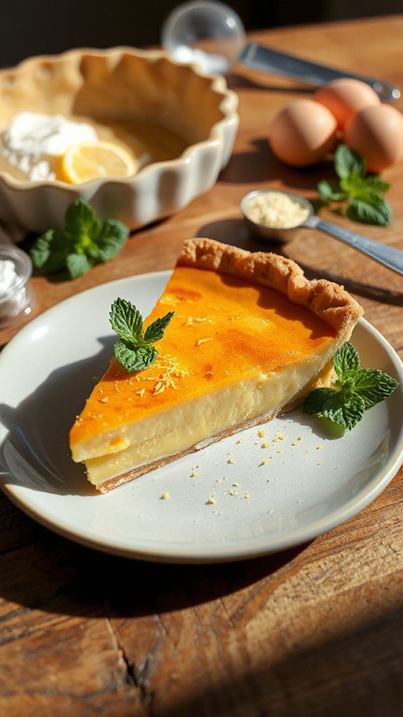 golden flaky cornmeal custard