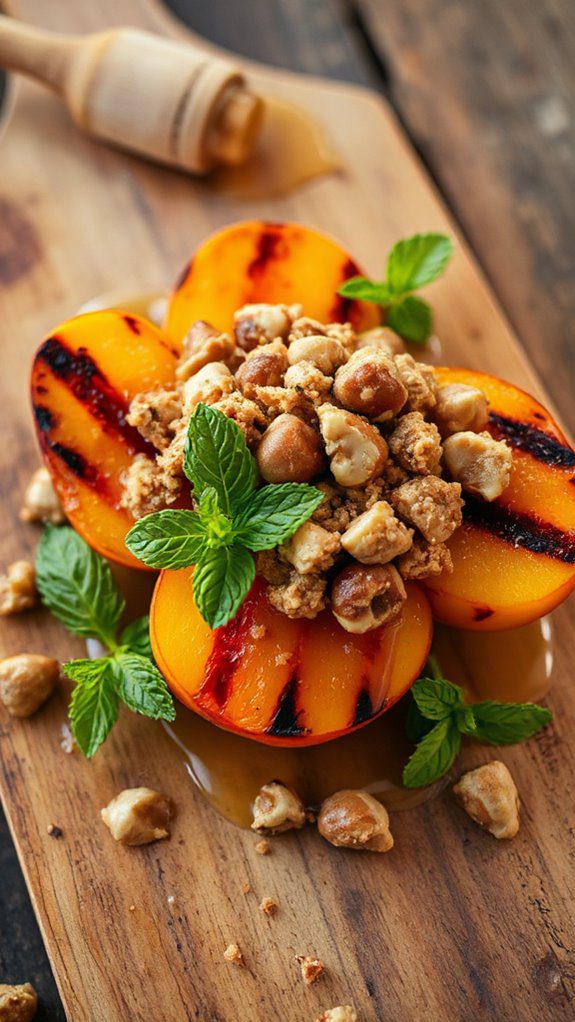 grilled peaches with crumble