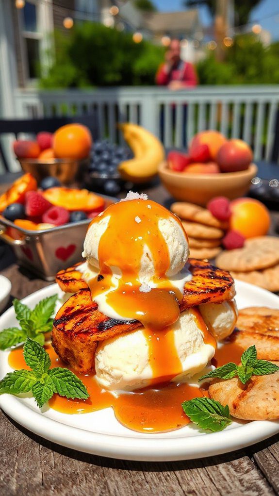 grilled peaches with ice cream