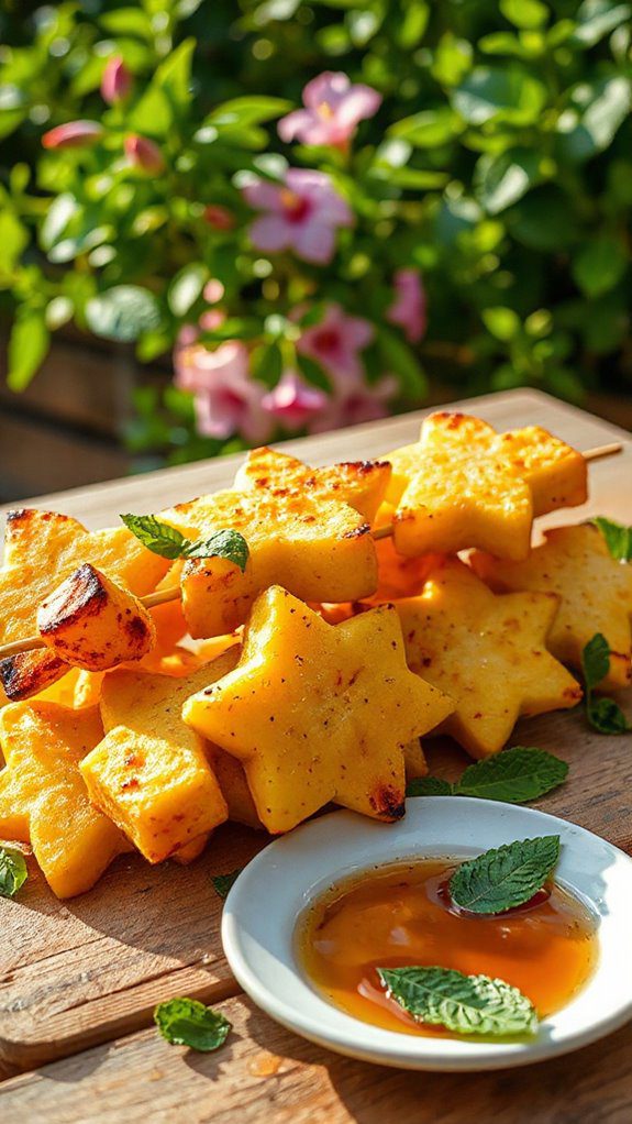 grilled starfruit dessert skewers