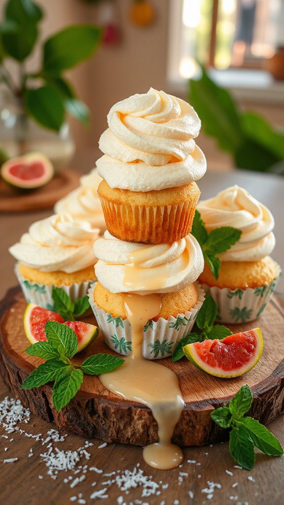 guava cupcakes with frosting