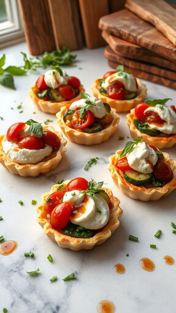 herbed ricotta ratatouille tartlets