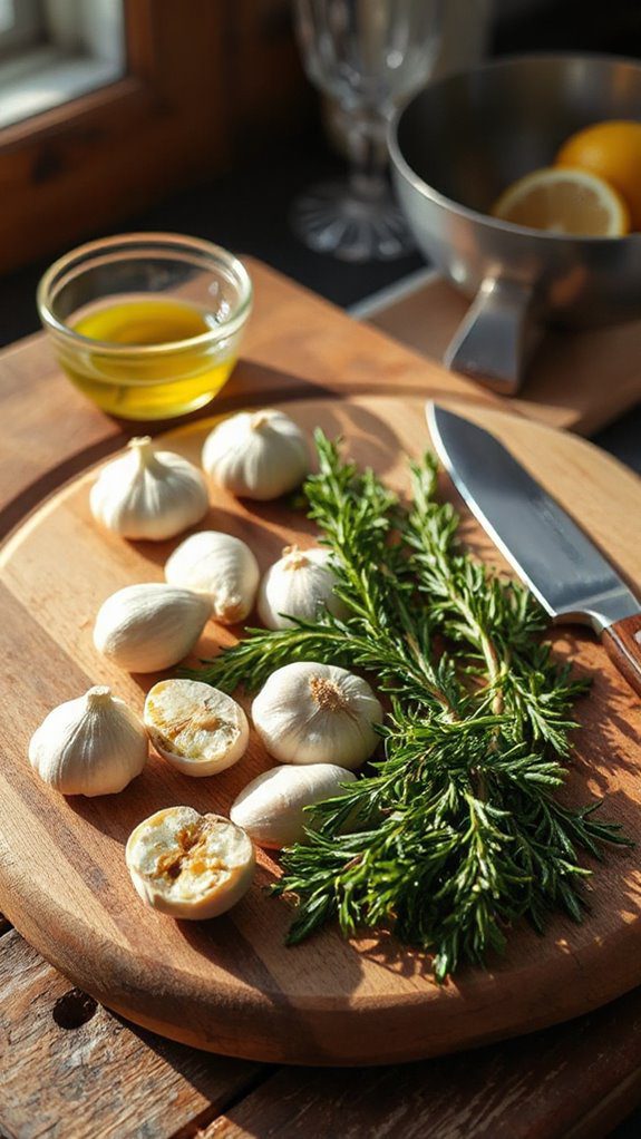 incorporate garlic and rosemary