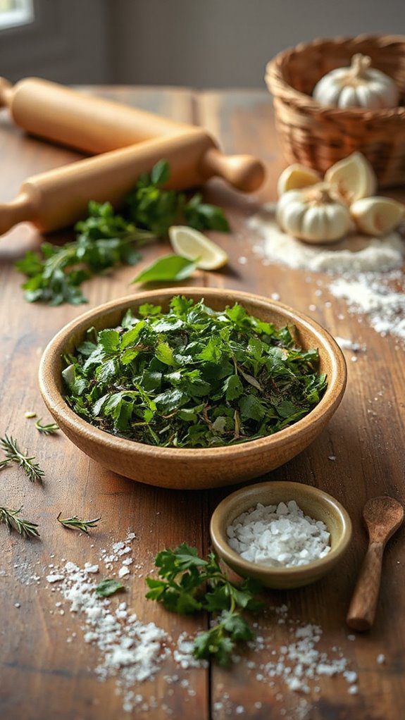 incorporate herbs and salt