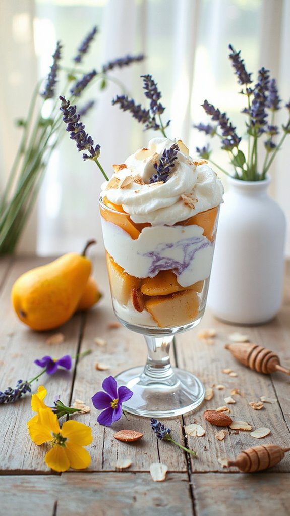 lavender and pear dessert