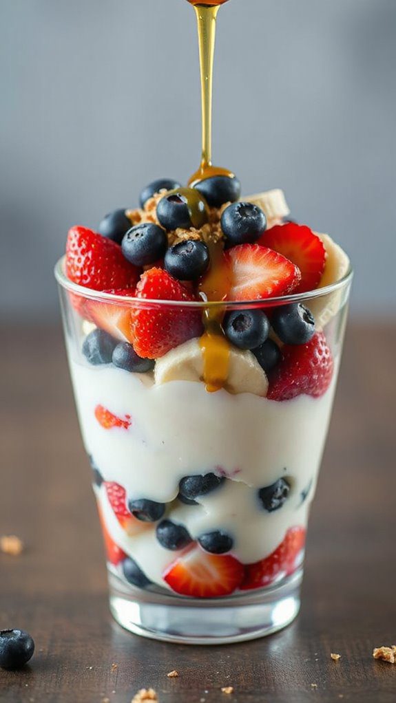 layer fresh fruit toppings