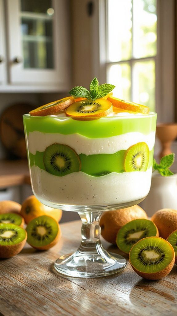 layered fruity kiwi dessert layered fruity kiwi dessert