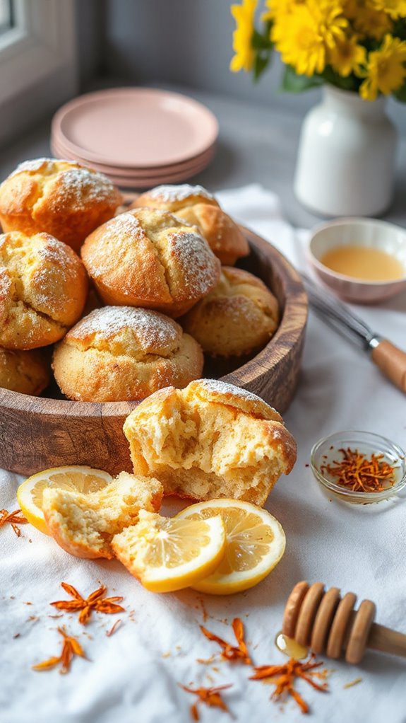 lemon ricotta saffron muffins recipe