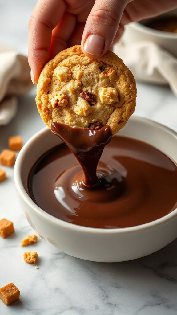 luxurious melted chocolate dipping luxurious melted chocolate dipping