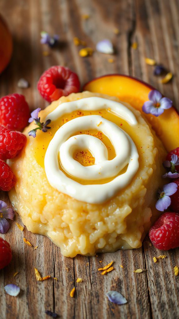 luxurious saffron rice pudding