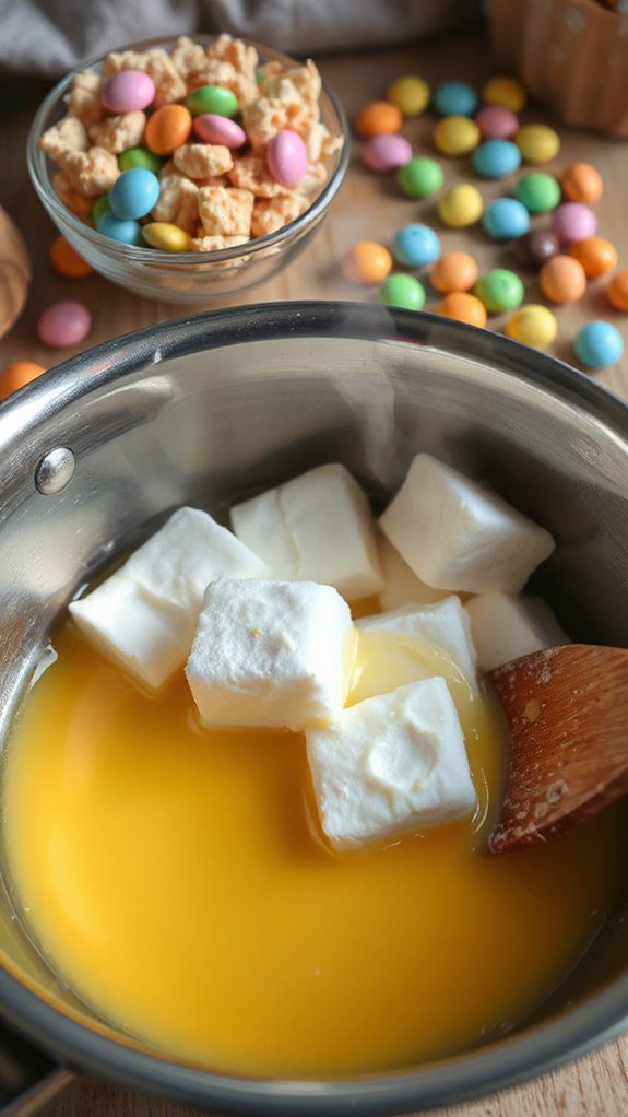 melt butter with marshmallows