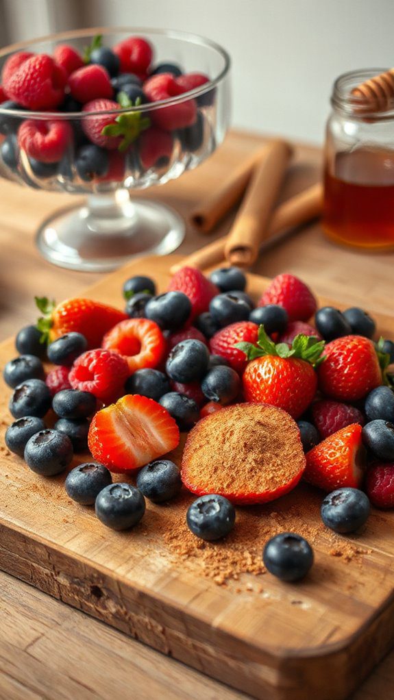 mix berries with cinnamon