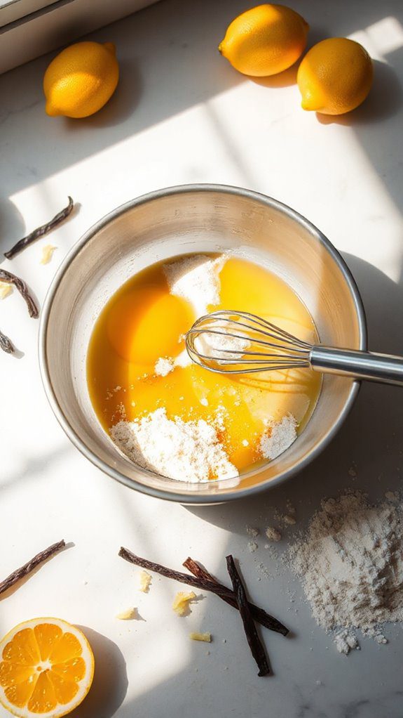 mix eggs with flavorings