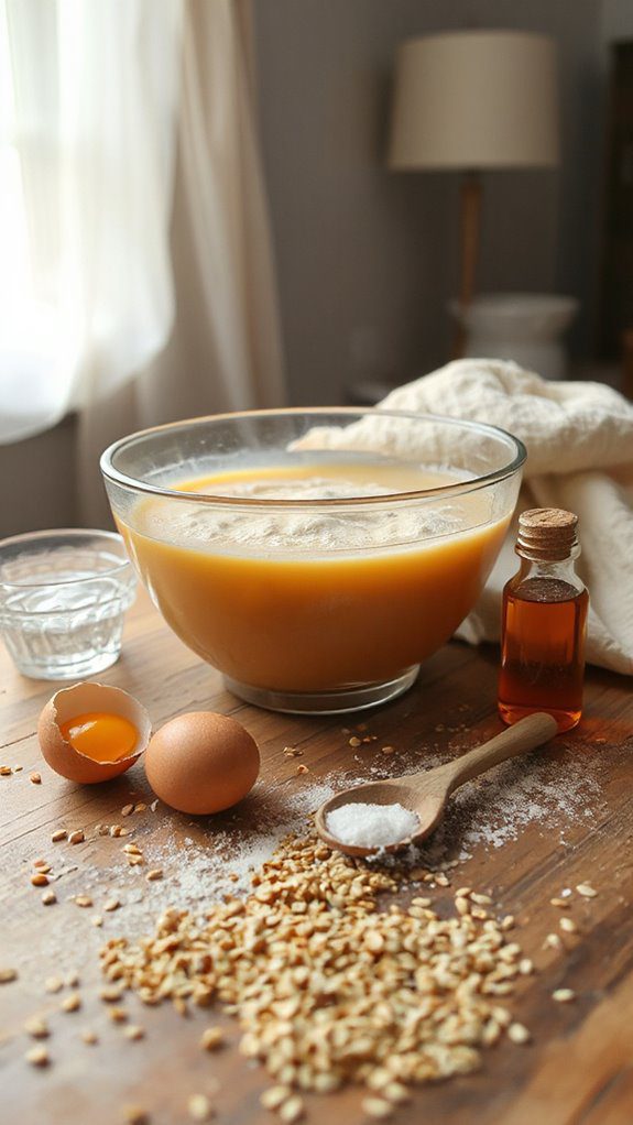 mix ingredients for dough