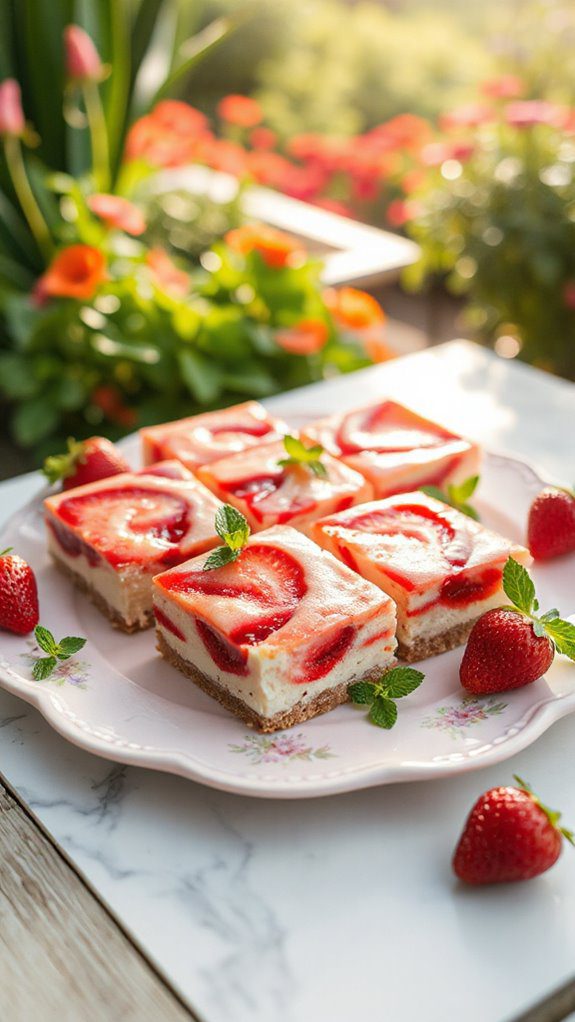no bake strawberry cheesecake bars