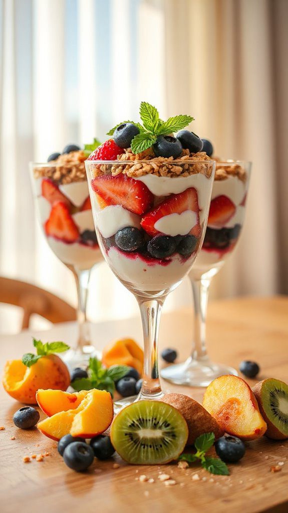 nutritious fruity yogurt parfaits